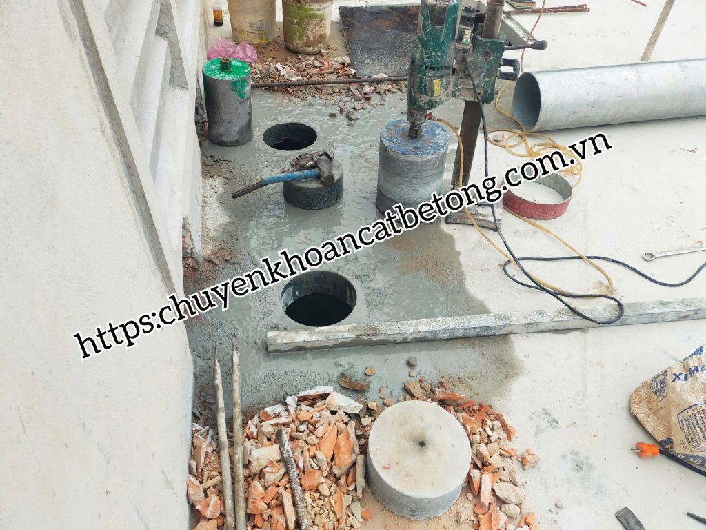 Khoan lỗ xuyên sàn bê tông tại Bến Cát chuyên nghiệp
