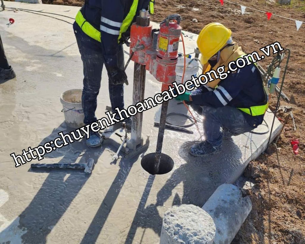 Khoan rút lõi bê tông cốt thép tại thành phố Bến Cát chuyên nghiệp
