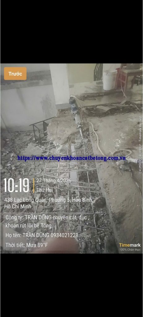 Khoan Cắt Bê Tông Tân Phú 0934 021 228 - Thi Công Nhanh, Sạch, Không Rung Lắc
